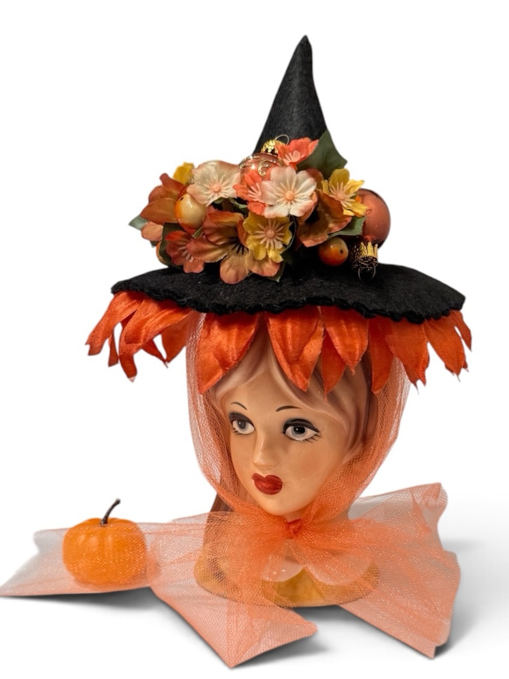 OOAK Fall Teen Witch Head Vase made by Me!